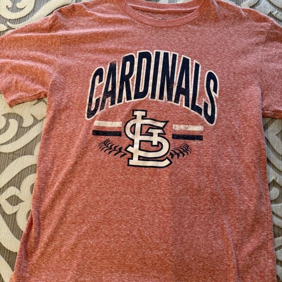 St. Louis Cardinals Stitches Youth T-Shirt Size Large Heather Red MLB Baseball - Picture 2 of 5